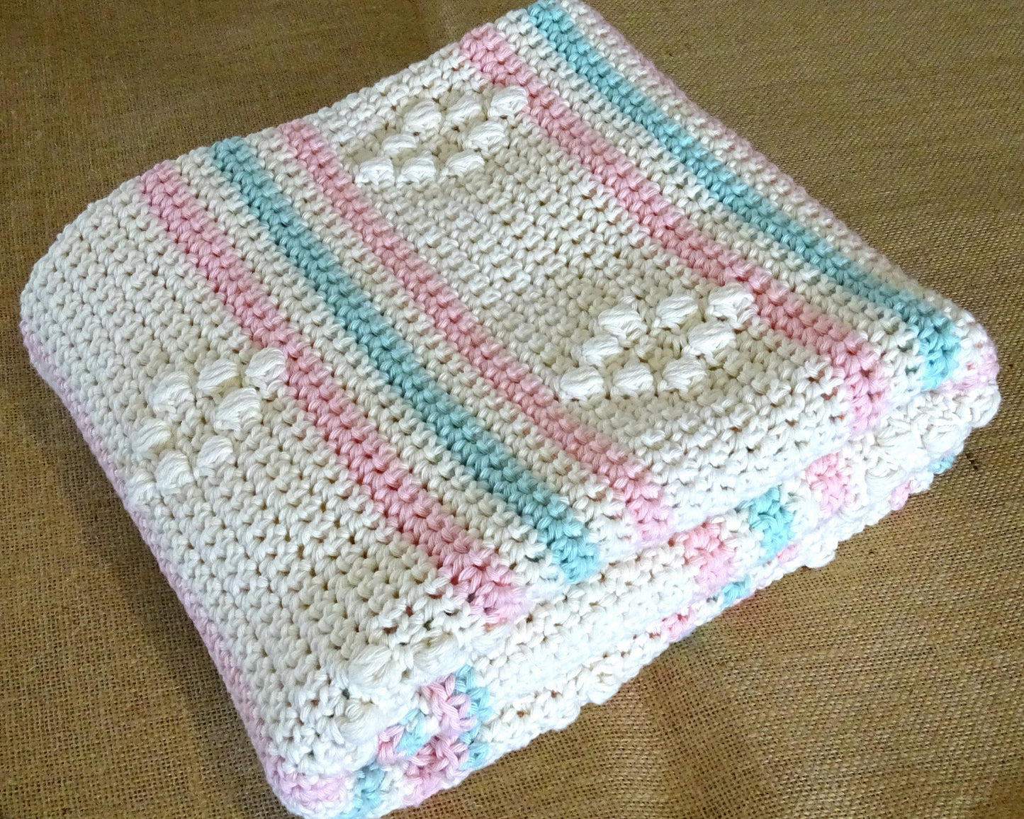 Crochet Baby Blanket Pattern | Crocheted DIY Cot Cover PDF Download | Nursery Decor Throw Rug For Baby Room 0149
