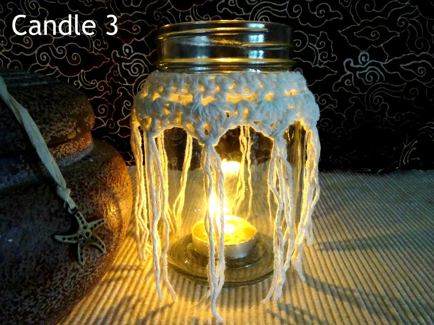 3 x PDF Crochet Pattern Candle Cozy Cozies Covers For Mason Jars | Crocheted Boho Wedding Candles Tutorial | Home Decor House Warming 0100