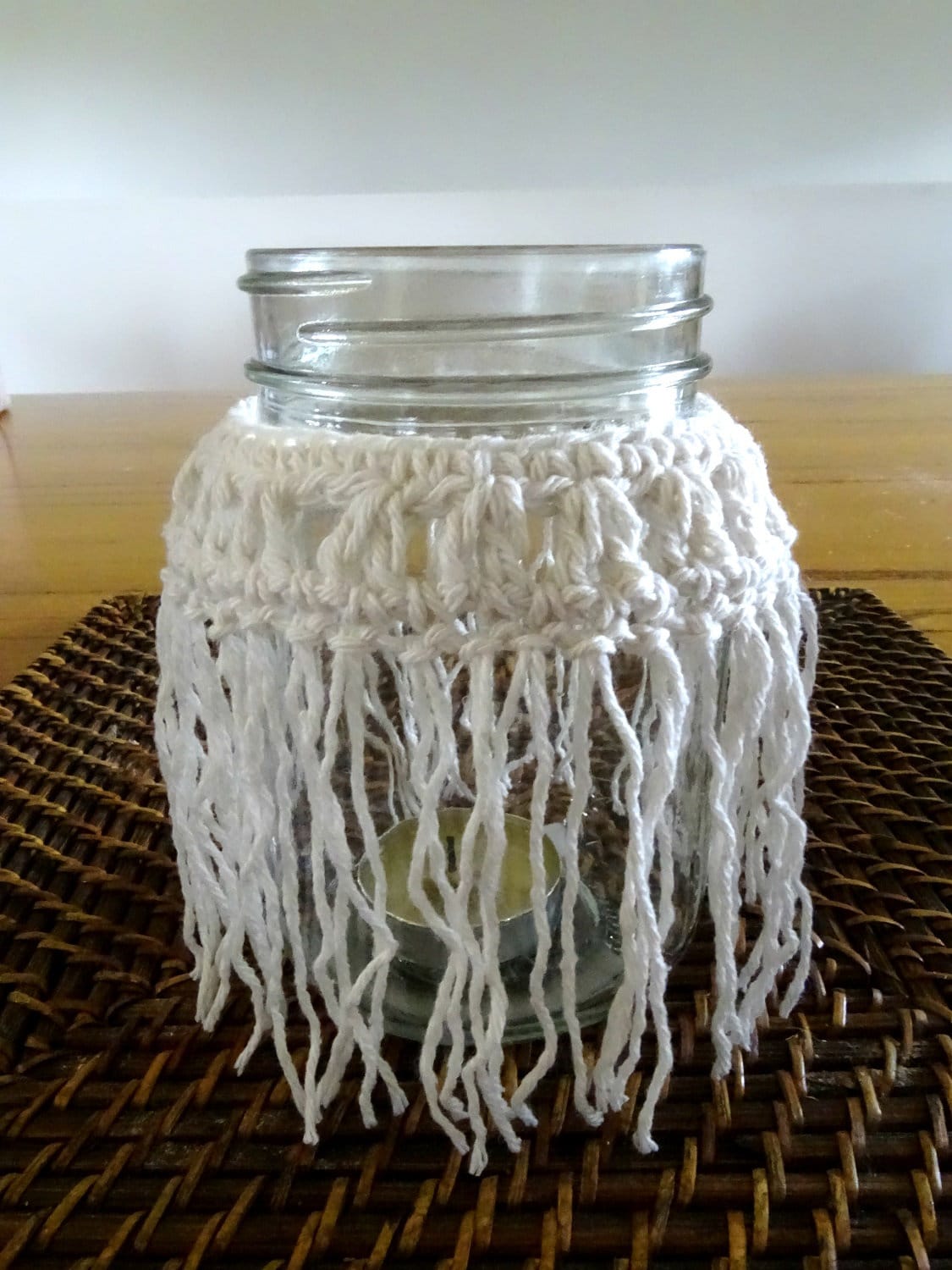 3 x PDF Crochet Pattern Candle Cozy Cozies Covers For Mason Jars | Crocheted Boho Wedding Candles Tutorial | Home Decor House Warming 0100