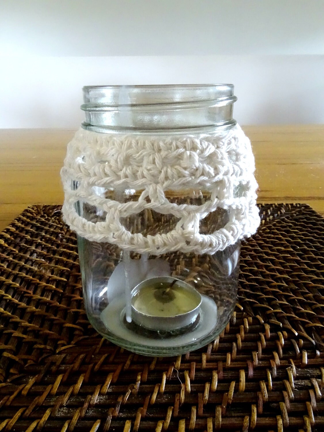 3 x PDF Crochet Pattern Candle Cozy Cozies Covers For Mason Jars | Crocheted Boho Wedding Candles Tutorial | Home Decor House Warming 0100
