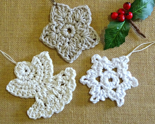 Crochet Christmas Ornaments Pattern: Boho Star, Angel, Snowflake (PDF) 0170