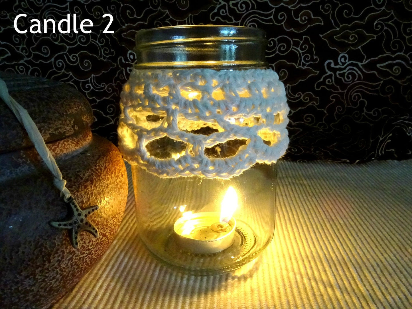 3 x PDF Crochet Pattern Candle Cozy Cozies Covers For Mason Jars | Crocheted Boho Wedding Candles Tutorial | Home Decor House Warming 0100