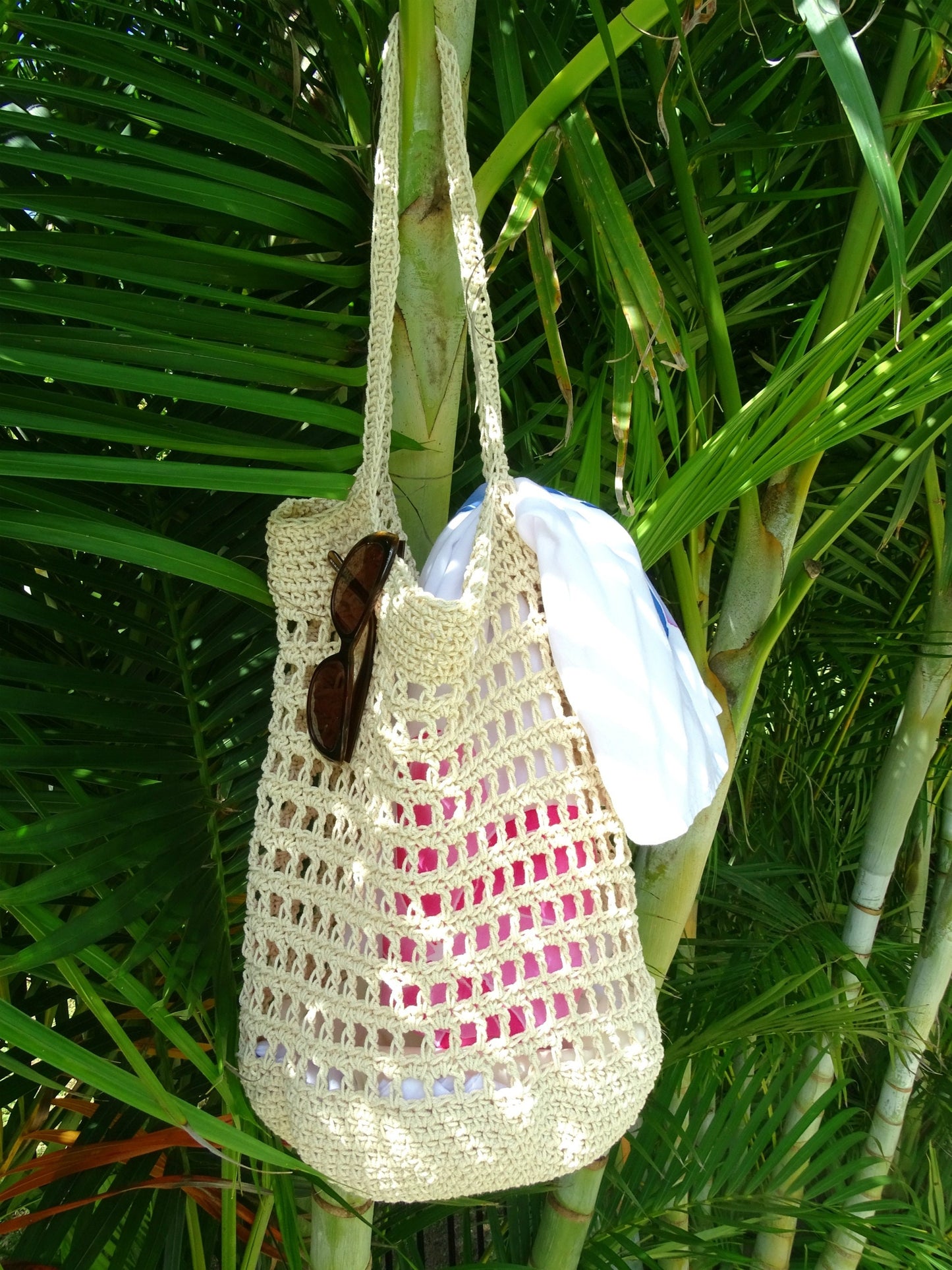 Crochet Bag Pattern | PDF Crocheted Beach Bag Tutorial | DIY Market Bag Pattern Project | Crochet Bag Making | Boho Shoulder Bag 0158