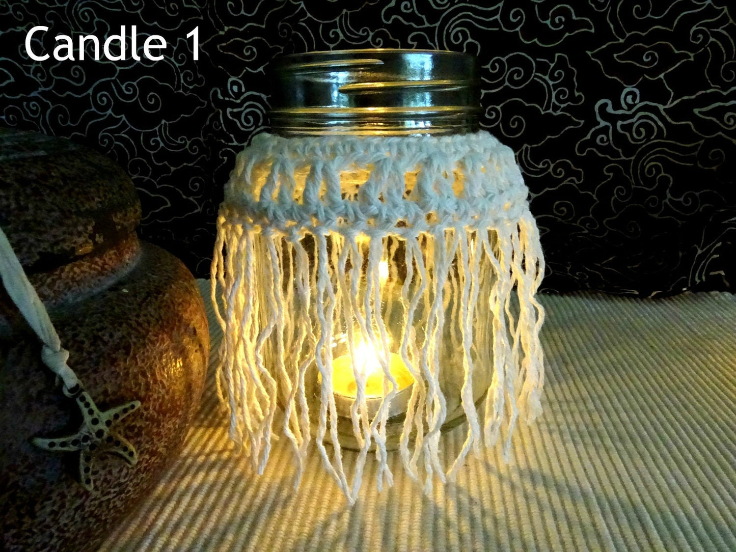 3 x PDF Crochet Pattern Candle Cozy Cozies Covers For Mason Jars | Crocheted Boho Wedding Candles Tutorial | Home Decor House Warming 0100