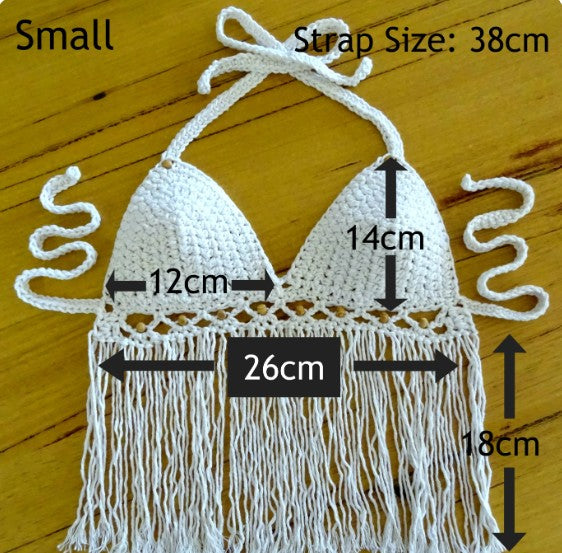 Crochet Boho Top Pattern Download | Crocheted Tassel Bikini Halter Crop Top PDF Pattern | Beaded Bohemian Clothing Festival Top 0114