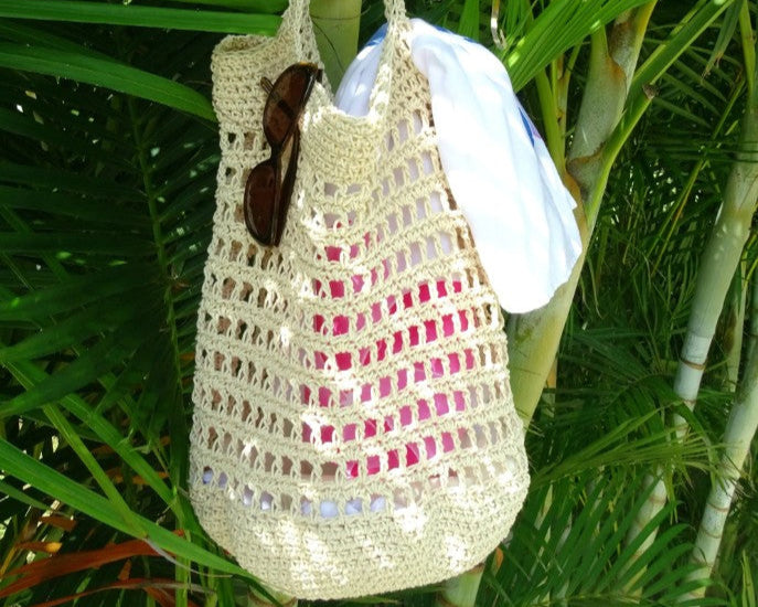 Crochet Bag Pattern | PDF Crocheted Beach Bag Tutorial | DIY Market Bag Pattern Project | Crochet Bag Making | Boho Shoulder Bag 0158
