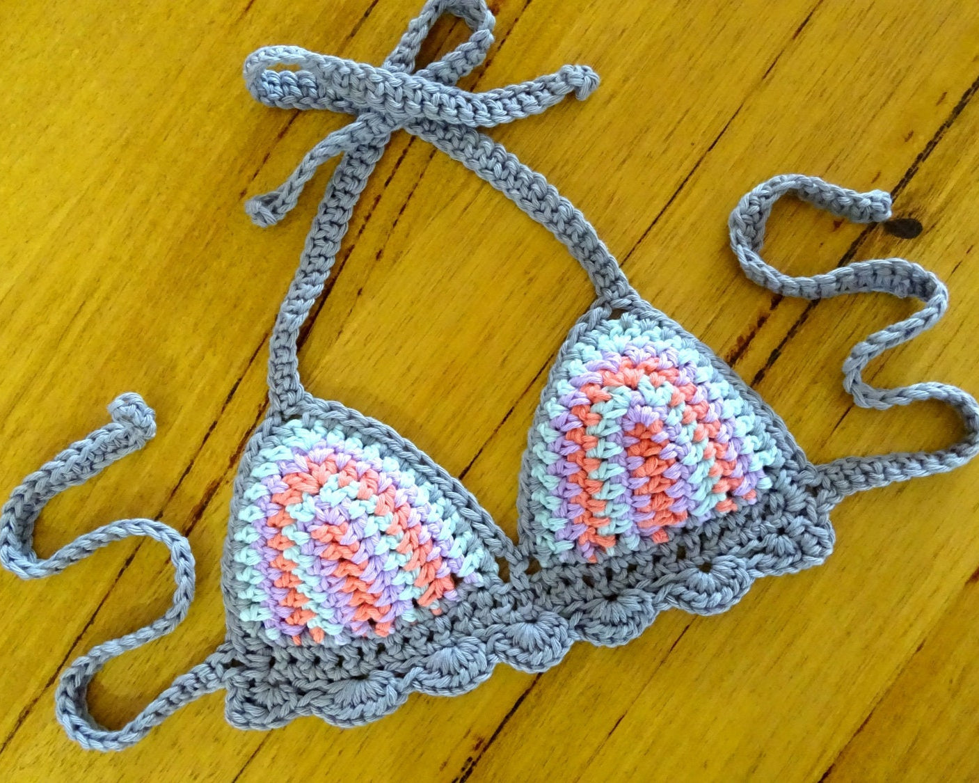 Crochet Bikini Pattern Download | Crocheted Festival Bra Halter Neck Crop Top PDF Pattern | Boho Bohemian Beach Style Clothing Top 0125