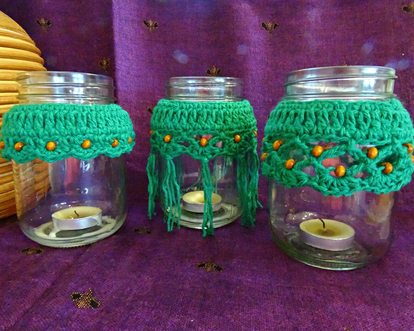 3 x PDF Crochet Candle Cozy Cozies Patterns For Mason Jars | Crocheted Home Decor House Warming Gift | DIY Boho Wedding Candles | 0133