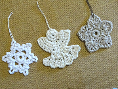 3 x PDF Crochet Christmas Tree Ornaments Pattern | DIY Crocheted Boho Christmas Decorations Tutorial | Holiday Gifts Crochet Projects 0170
