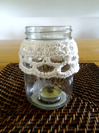 3 x PDF Crochet Pattern Candle Cozy Cozies Covers For Mason Jars | Crocheted Boho Wedding Candles Tutorial | Home Decor House Warming 0100