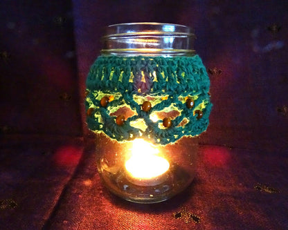 3 x PDF Crochet Candle Cozy Cozies Patterns For Mason Jars | Crocheted Home Decor House Warming Gift | DIY Boho Wedding Candles | 0133