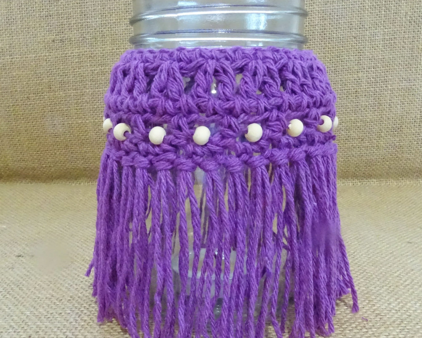 3 x PDF Crochet Candle Cozy Pattern | Crocheted Mason Jar Covers Tutorial | DIY Boho Wedding Candles Project | Home Decor Housewarming 0159
