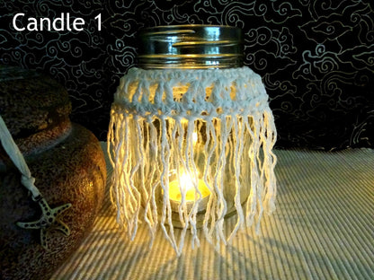 3 x PDF Crochet Pattern Candle Cozy Cozies Covers For Mason Jars | Crocheted Boho Wedding Candles Tutorial | Home Decor House Warming 0100