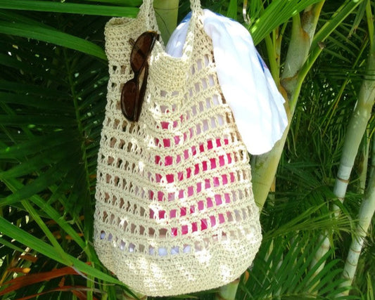 Crochet Bag Pattern | PDF Crocheted Beach Bag Tutorial | DIY Market Bag Pattern Project | Crochet Bag Making | Boho Shoulder Bag 0158