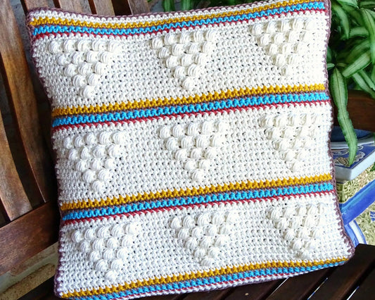 Crochet Cushion Cover Pattern | Crocheted Throw Pillow PDF Patterns Tutorial Download | DIY Boho Bohemian Homewares Home Decor 0165