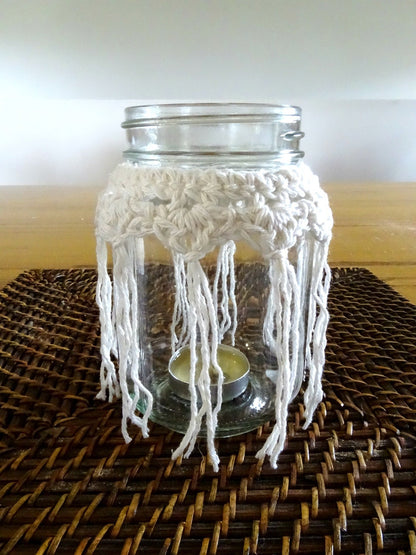 3 x PDF Crochet Pattern Candle Cozy Cozies Covers For Mason Jars | Crocheted Boho Wedding Candles Tutorial | Home Decor House Warming 0100